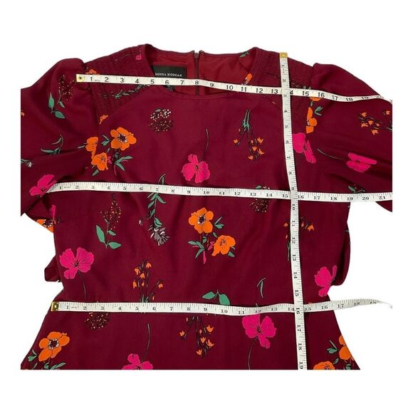 Donna Morgan Women's Bordeaux Electric Pink Multi Floral HighLow Dress size 12 - Picture 13 of 16